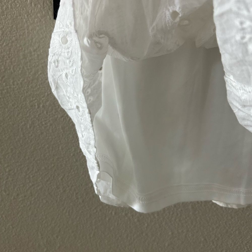 NWT Lulus Flirtatious in Florence White Ruffled Eyelet Cotton Mini Dress XL - Picture 8 of 9